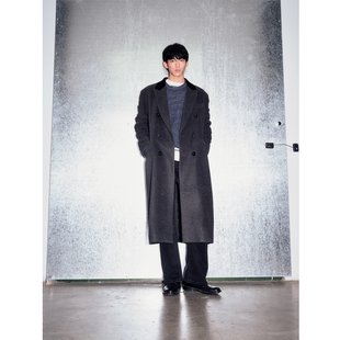 型_拼接戗驳领奢暖羊绒羊毛大衣轻奢男 柴斯特版 UNICA HOMME