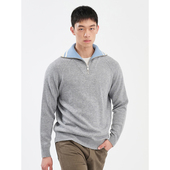 UNICA HOMME 撞色海军领羊毛针织毛衣