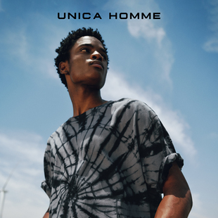 T恤 不羁型格_柔软亲肤棉艺术手工扎染渐变色宽松短袖 UNICA HOMME