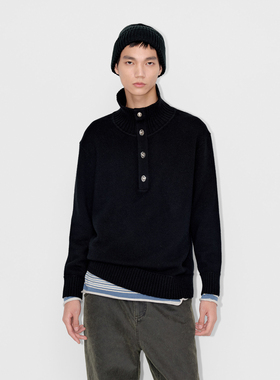 UNICAHOMME金属扣套头羊绒针织衫