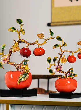 珐琅彩事事如意客厅装饰摆件