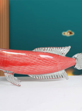 礼盒装招财琉璃金龙鱼摆件