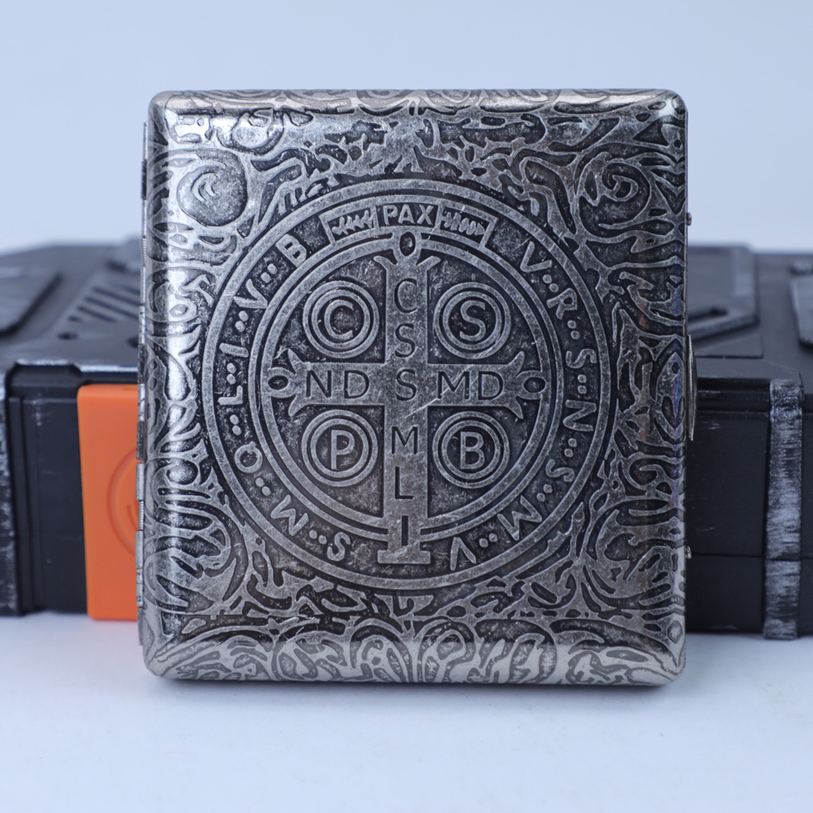 双枪铜制20支装男士便携个性超薄创意时尚防压复古康斯坦丁烟盒