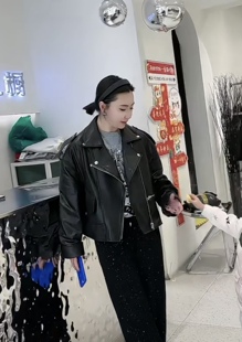 直揉绵羊皮真皮皮衣外套机车