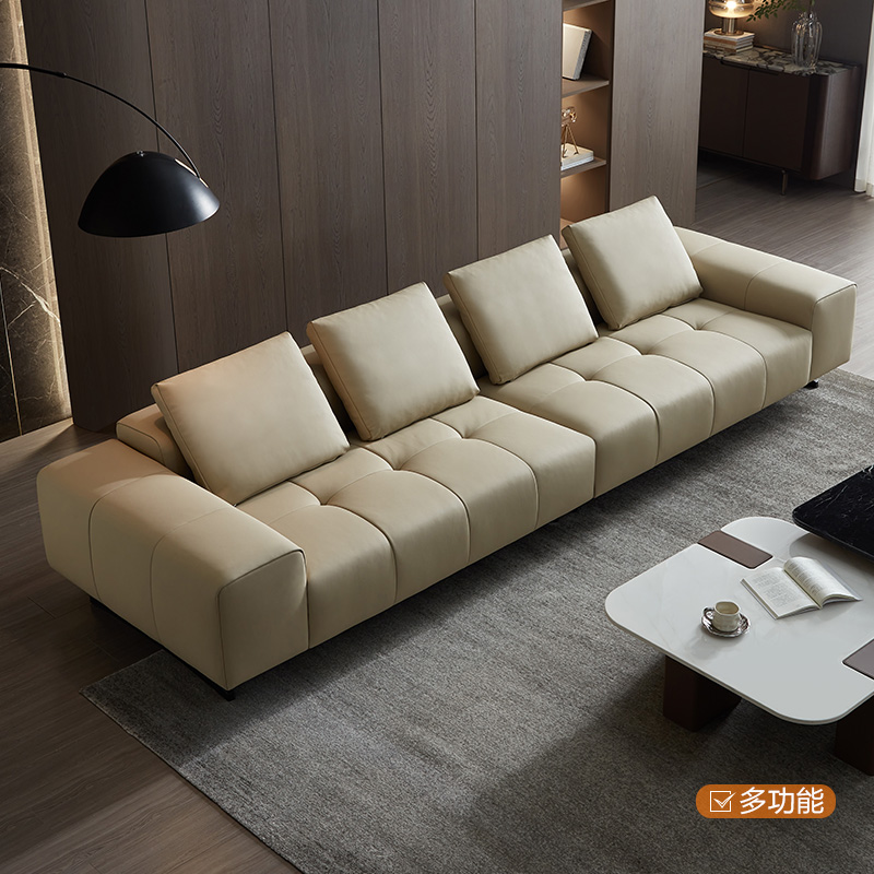 全友家居20599全头层黄牛皮沙发