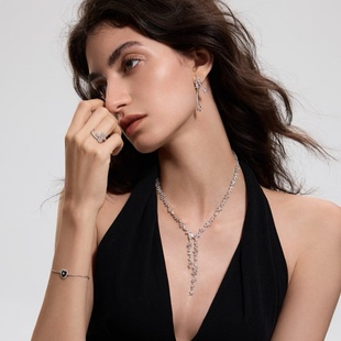 hefang925纯银何方闪闪星云耳环女项链璀璨星云星光飘带轻奢送礼