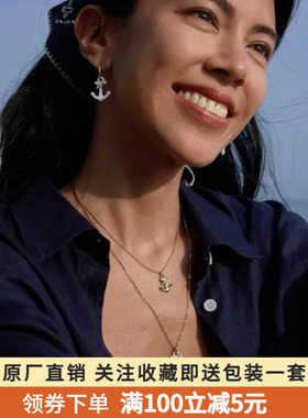 hefang925纯银何方闪闪船锚项链