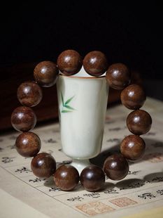 沉水级越南沉香富森红土老料8mm108颗1.6cm男女款 佛珠手串手链