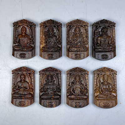 越南芽庄沉水沉香吊坠八大守护神十二生肖字本命转运菩萨男女项链