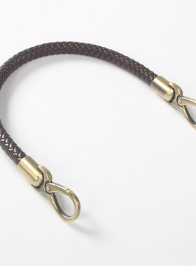 12mm编织绳带手挽带包包配件超纤皮黑色手拎带咖啡短肩腋下带HY02