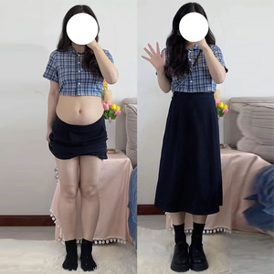 黑色a字半身裙女秋冬新款胖mm高腰宽松遮胯显瘦小个子中长款裙子
