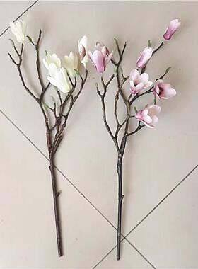 家居餐厅仿真假玉兰中式花艺摆件