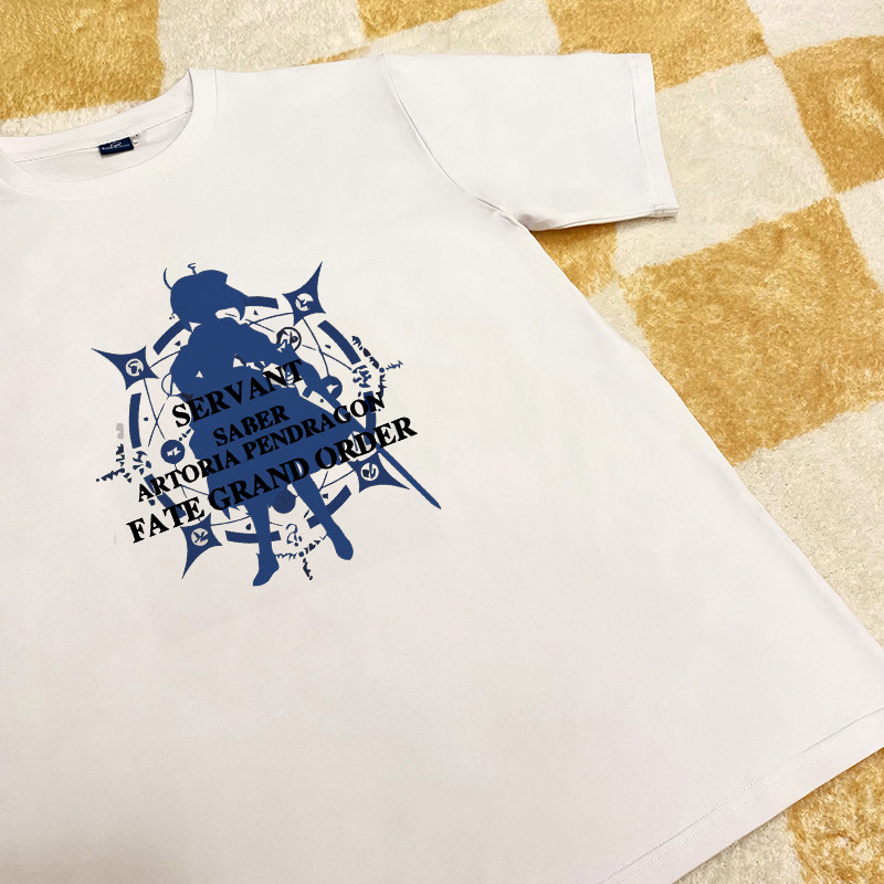 Fate系列SABER短袖T恤动漫休闲百搭青少年学生潮款衣服男女