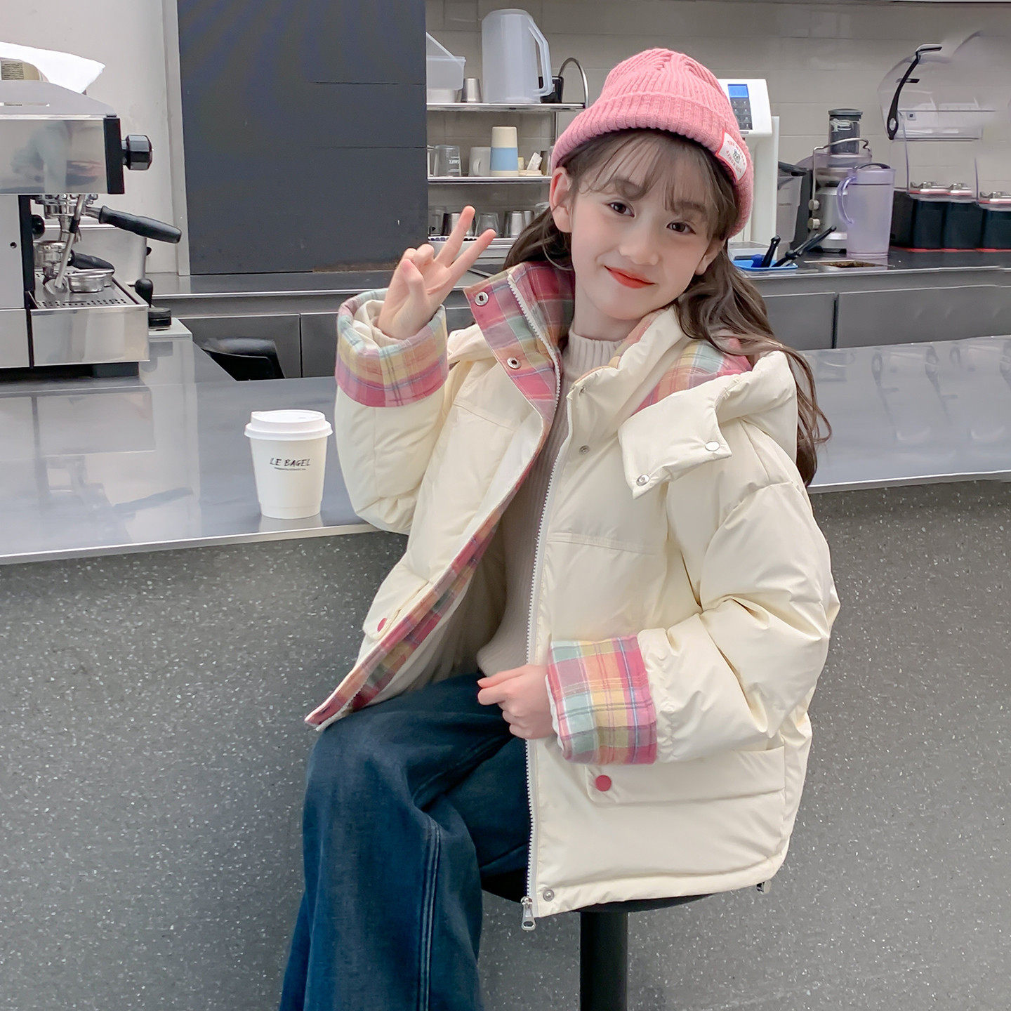 女童羽绒服加厚冬装2025新款儿童90白鸭绒外套洋气小女孩冬季上衣