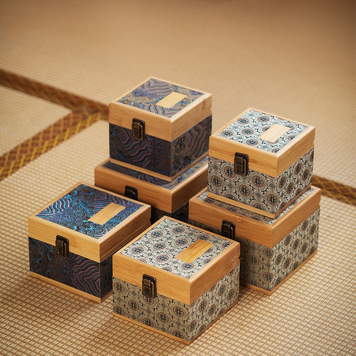 云锦紫砂壶主人杯包装盒定制竹布礼品盒高档建盏陶瓷茶具空盒礼盒