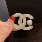 奢华小香风时尚 别针胸花双C百搭披肩扣气质扣针 胸针女西服开衫