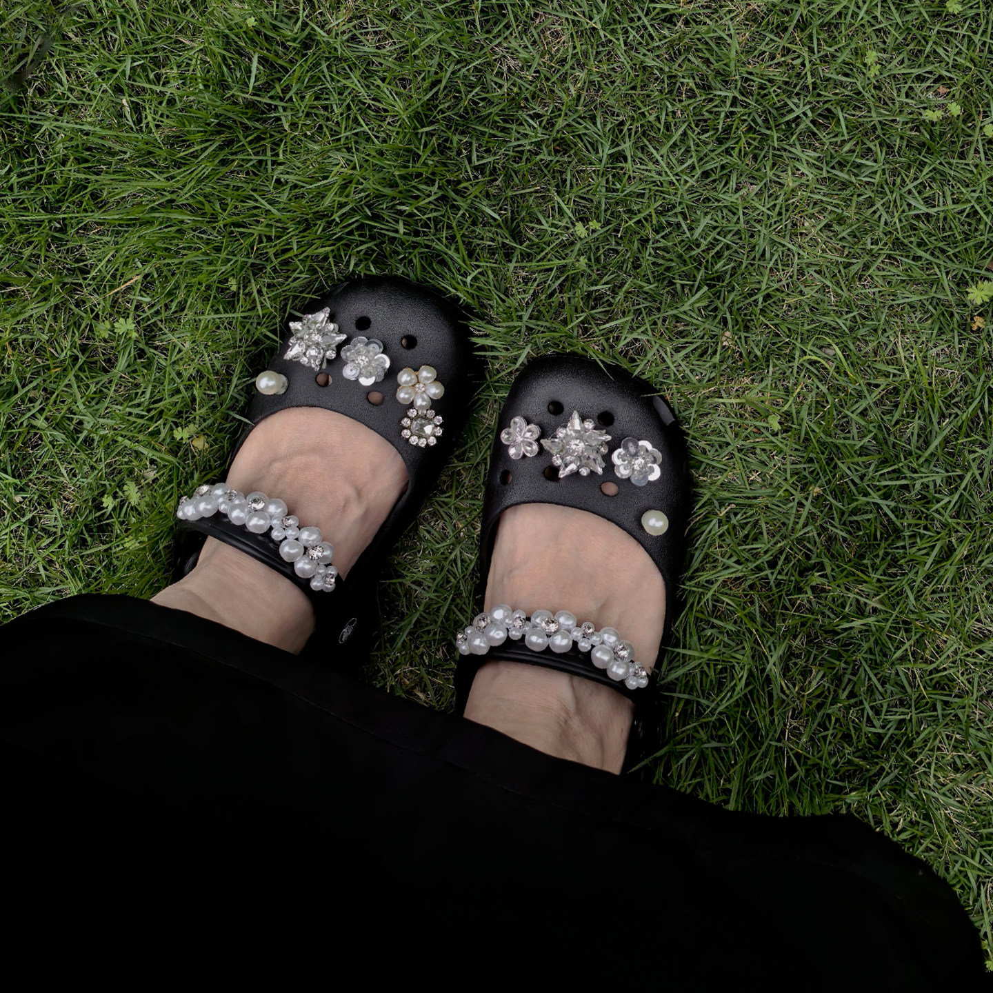 闪亮芭蕾~珍珠水钻芭蕾洞洞鞋配饰高级感装饰鞋扣时尚百搭鞋花