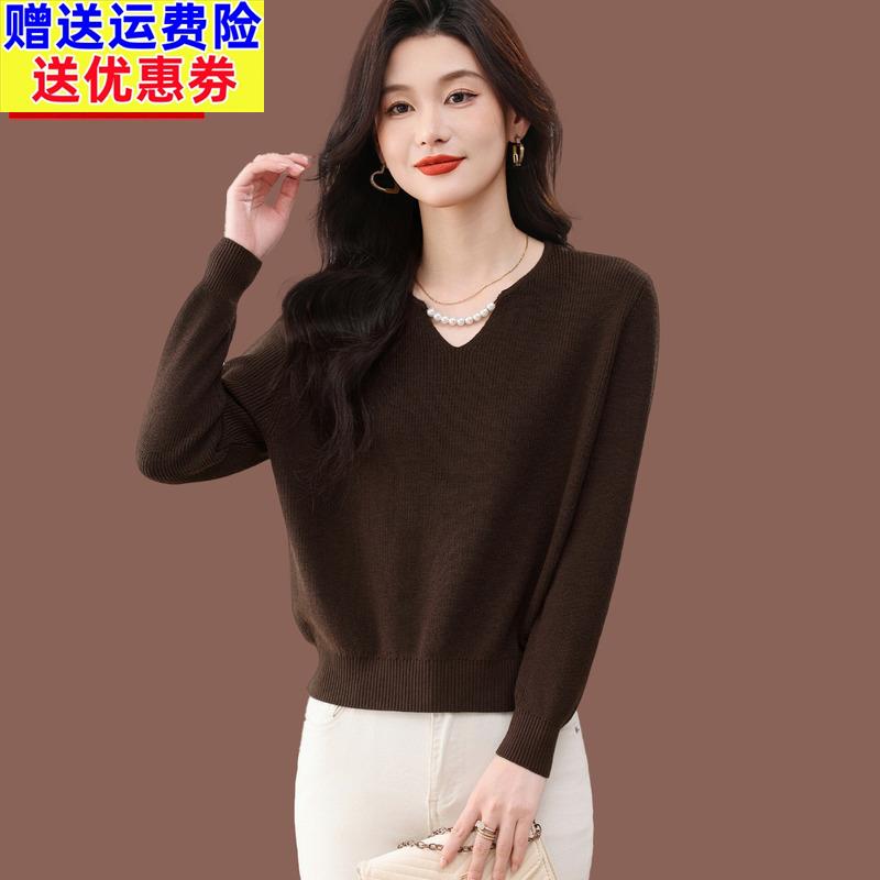 蝙蝠衫毛衣女士秋冬新款时尚气质上衣短款宽松针织内搭打底羊毛衫