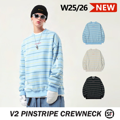 SPECIALGUEST正品W26 V2 PINSTRIPE CREWNECK休闲滑雪抓绒卫衣