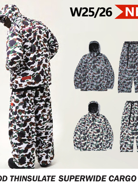 SPECIALGUEST正品W26 V2 MOD THINSULATE迷彩单板滑雪裤滑雪服