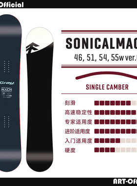 【ART】26款GRAY小树八字刻滑滑雪板单板全能板星空MACH马赫男女