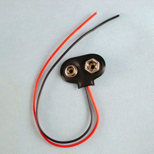9v伏叠层方电池扣板插头插座 帽子 红黑铜芯双线 连接线电池盒