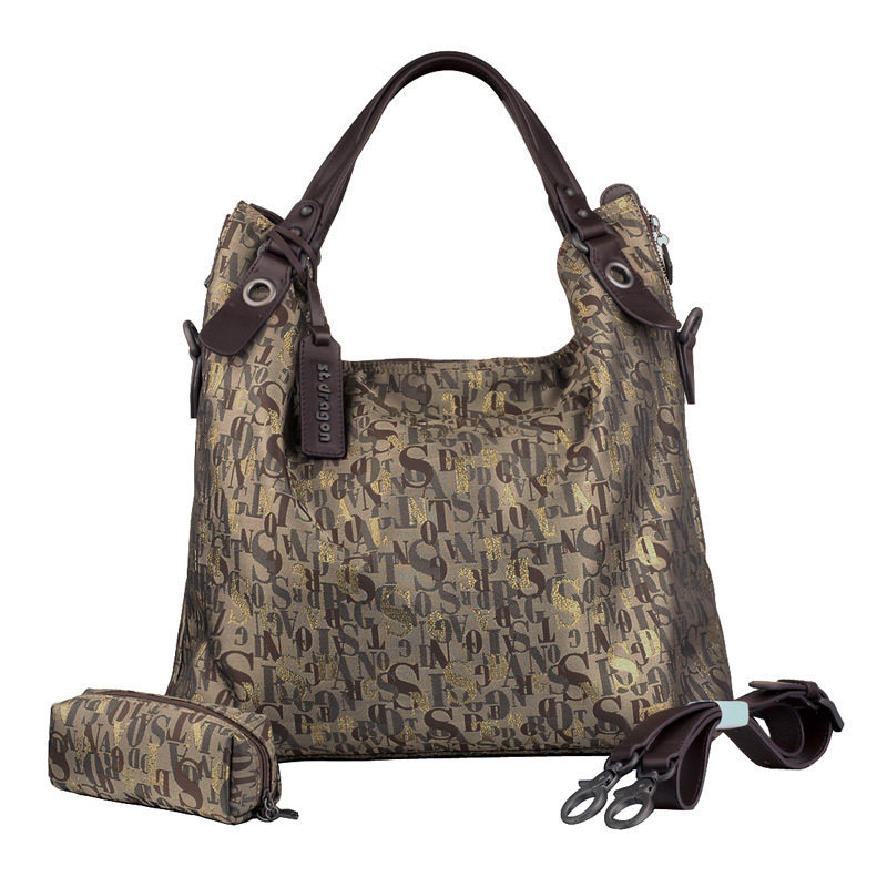 原2698现810意大利真皮圣龙女包 真皮圣龙包金字母棕st10666-08gl