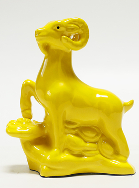 山羊财源羊陶瓷十二生肖摆件