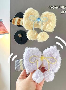可爱蝴蝶结门把手保护套入户防碰撞护墙卧室保暖门拉手套装饰冬季