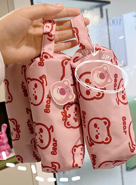 可爱大容量笔袋化妆包手提小学生初中高中女孩收纳袋简约日系ins