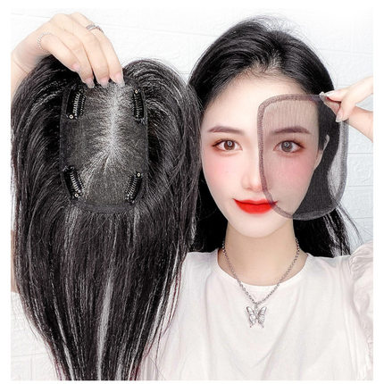瑞士网补发片假发片真发全手织补发女士补发假发块遮白发补发