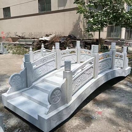园林景区庭院景观桥大理石小桥河道桥梁围栏护栏寺庙景区栏板