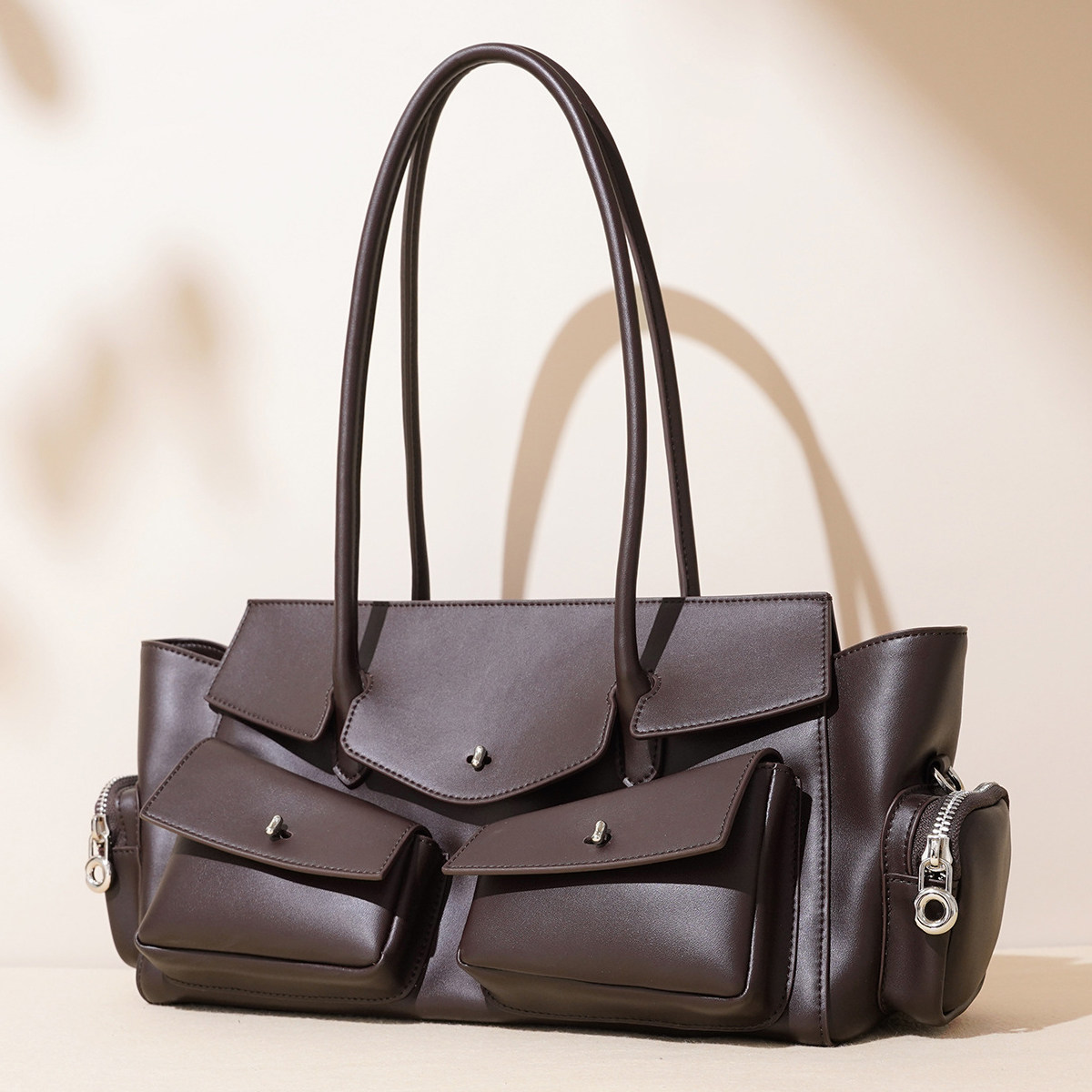 真皮单肩包2025新款欧美时尚真皮大容量机车包休闲百搭腋下斜跨包,箱包皮具/热销女包/男包,通用款女包,淘宝优惠券,粉丝福利购,淘宝优惠卷