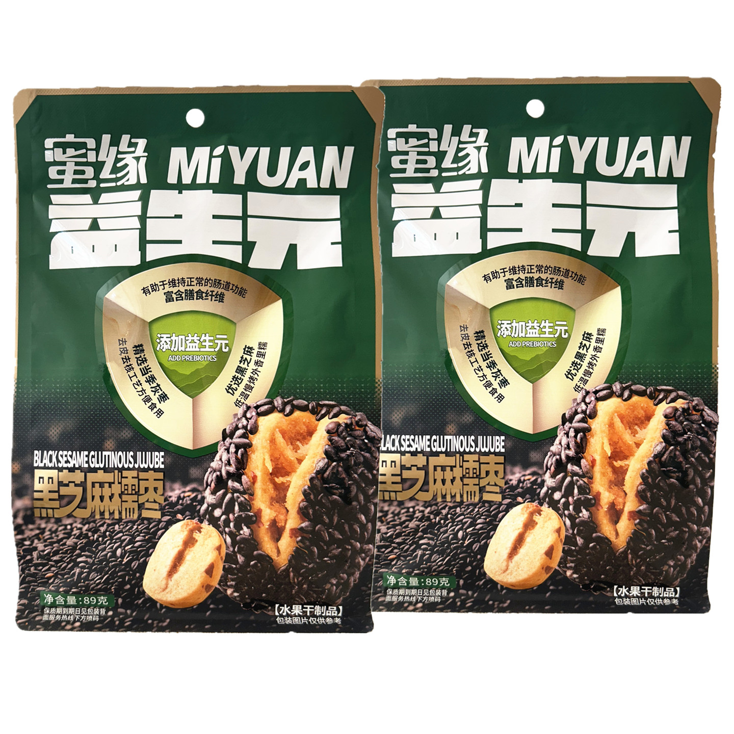 蜜缘益生元黑芝麻糯枣89g零食