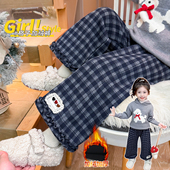 女童棉裤 中小童一体绒女孩冬装 裤 湖州织里2025新款 子加厚保暖韩版