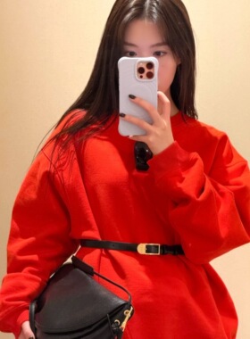 Monkey Studio二店 定制线 新年限定红 宽松休闲男女同款卫衣