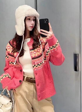 TT OF Girl  定制线 圣诞氛围 费尔岛提花厚织绵羊毛毛衣