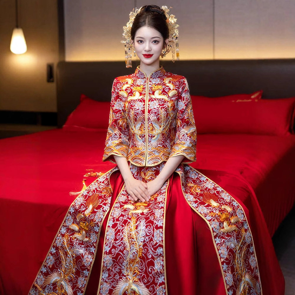 龙凤褂出阁服2025新款中式新娘嫁衣结婚端庄孕妇敬酒服大码秀禾服,女装/女士精品,秀禾服,淘宝优惠券,粉丝福利购,淘宝优惠卷