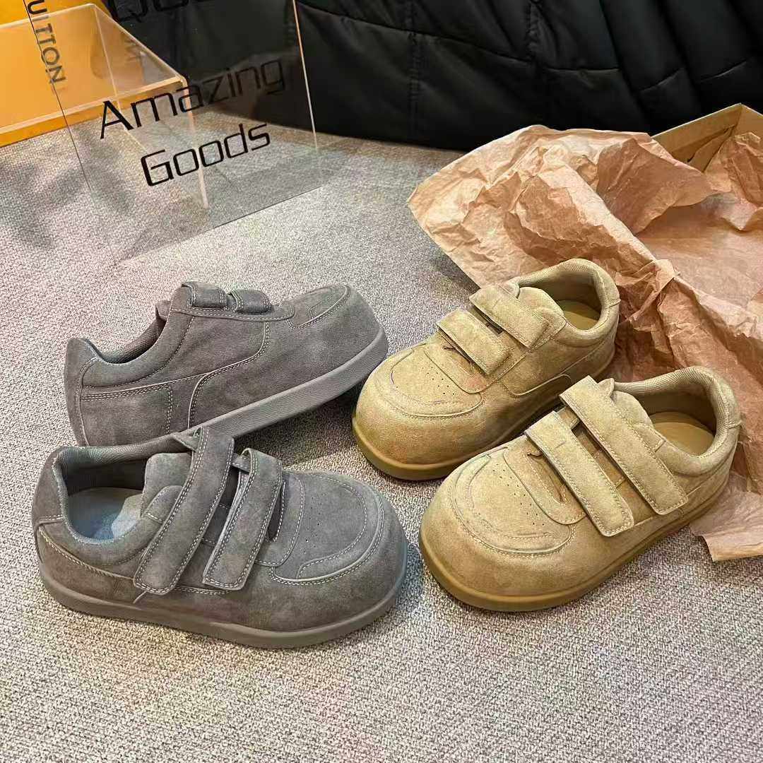 2026新款真皮板鞋女丑萌胖丁鞋潮流休闲鞋厚底魔术贴系带面包鞋,女鞋,休闲板鞋,淘宝优惠券,粉丝福利购,淘宝优惠卷