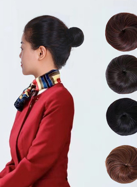 航空公司空姐乘务员假发包短发丸子头器花苞头卷发圈假发女