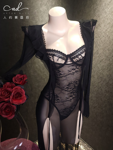 蕾丝塑身衣睡衣透视网纱钢圈性感