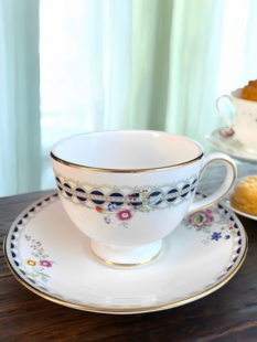 英国原产皇室骨瓷Wedgwood韦奇伍德蕾丝牡丹咖啡杯碟欧式红茶杯