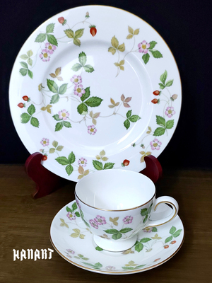 英国原产Wedgwood野草莓茶碟骨瓷欧式咖啡杯下午茶杯碟蛋糕盘果盘