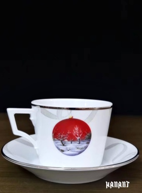 意大利Richard Ginori理查德·基诺理冬季图茶杯咖啡杯碟对杯套装