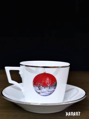 意大利Richard Ginori理查德·基诺理冬季图茶杯咖啡杯碟对杯套装