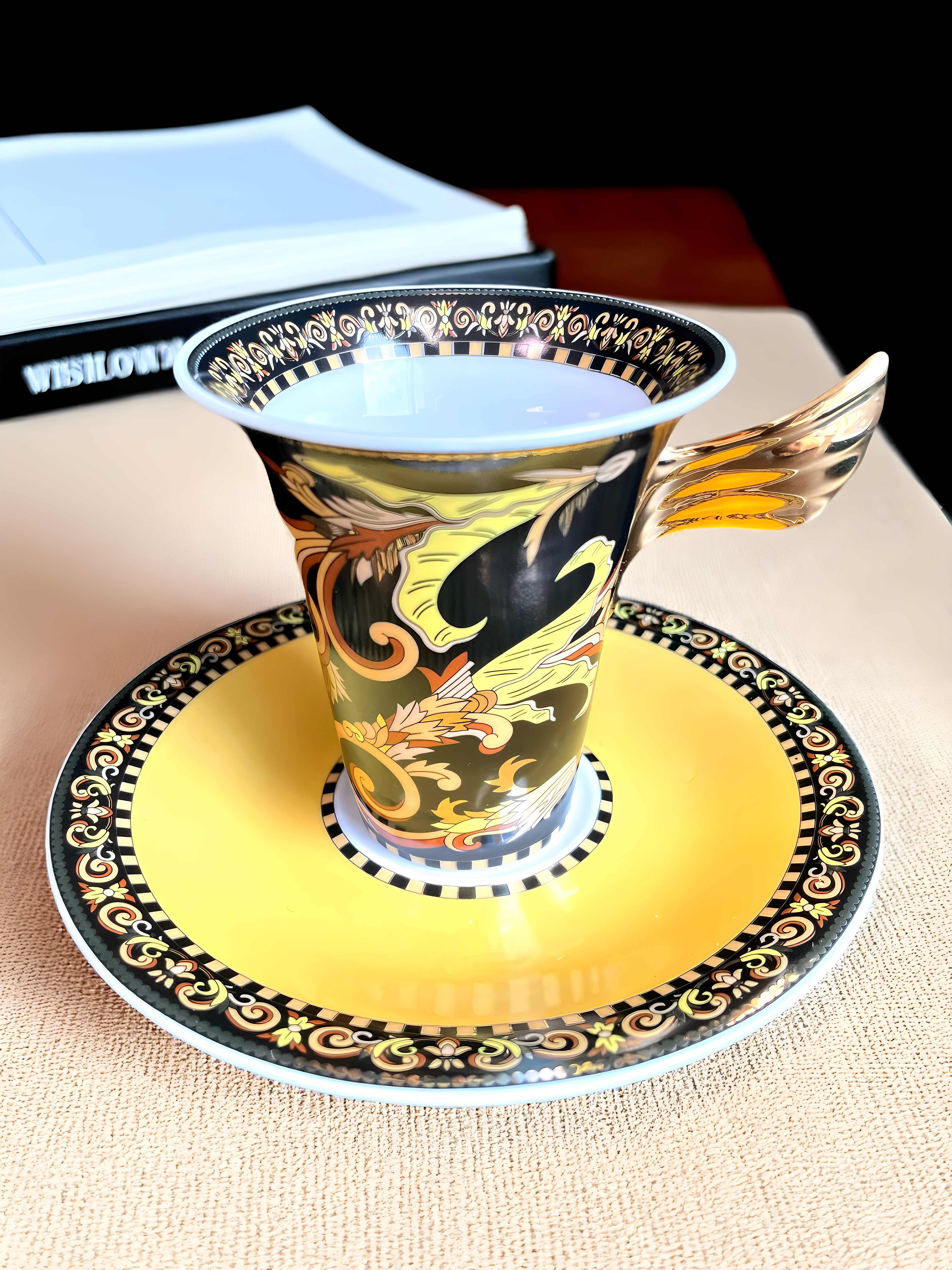 西洋风范思哲Rosenthal meets Versace礼品浮世绘陶瓷带碟咖啡杯