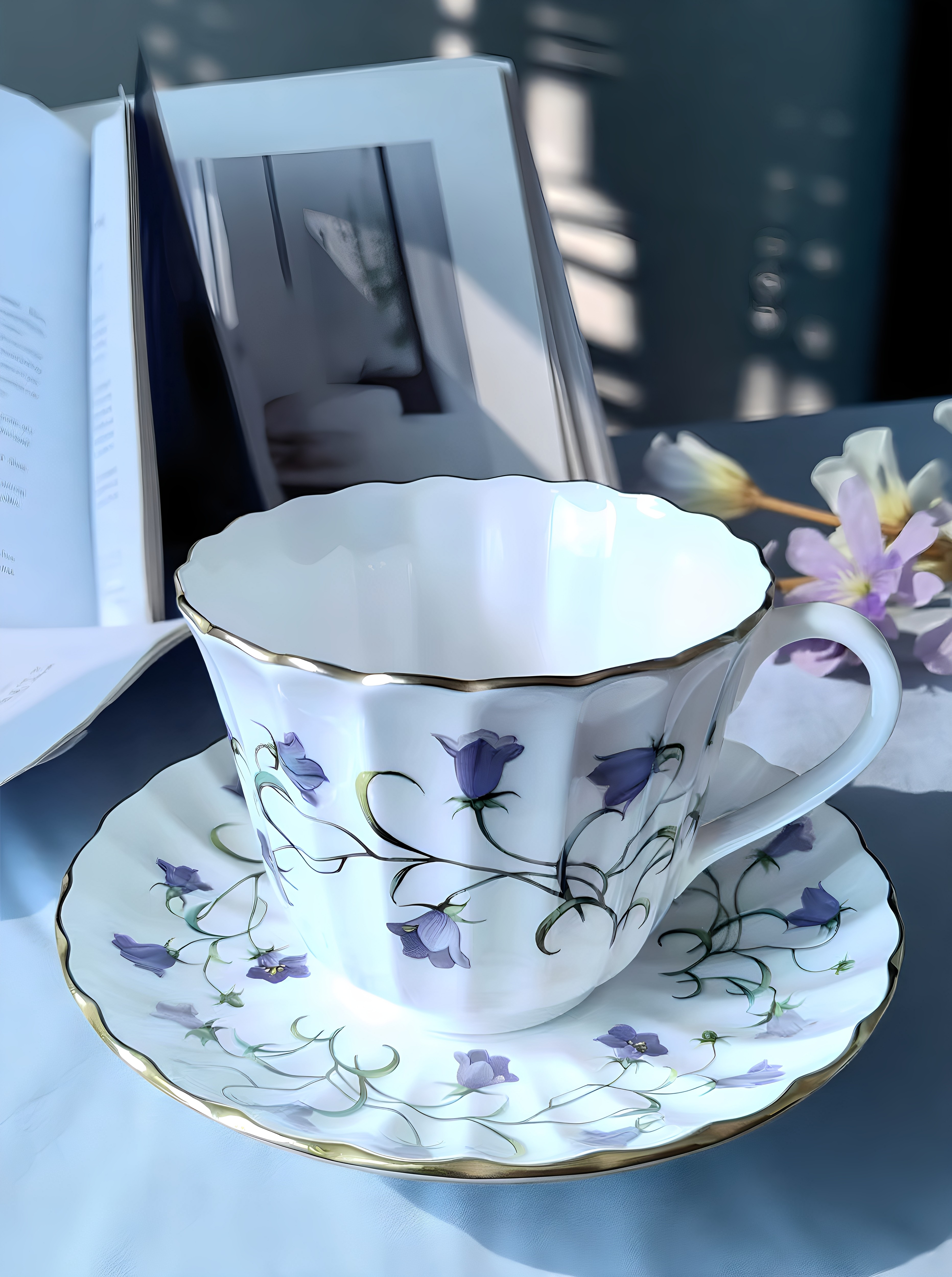英国古董瓷器Spode斯波德Canterbury手绘风铃草茶杯碟咖啡杯复古