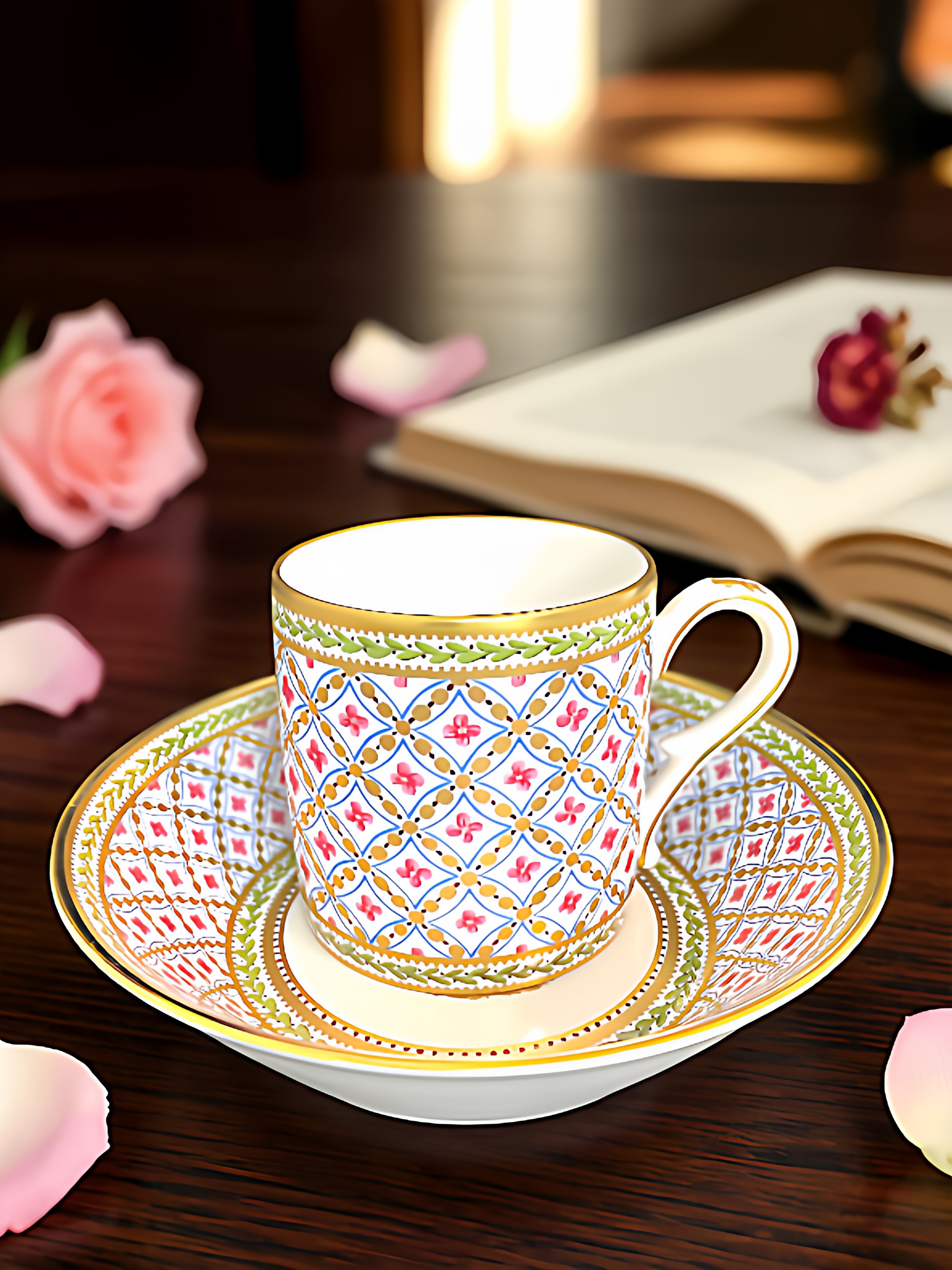 法国利摩日骨瓷杯碟Ancienne Manufacture Royale鎏金咖啡杯收藏