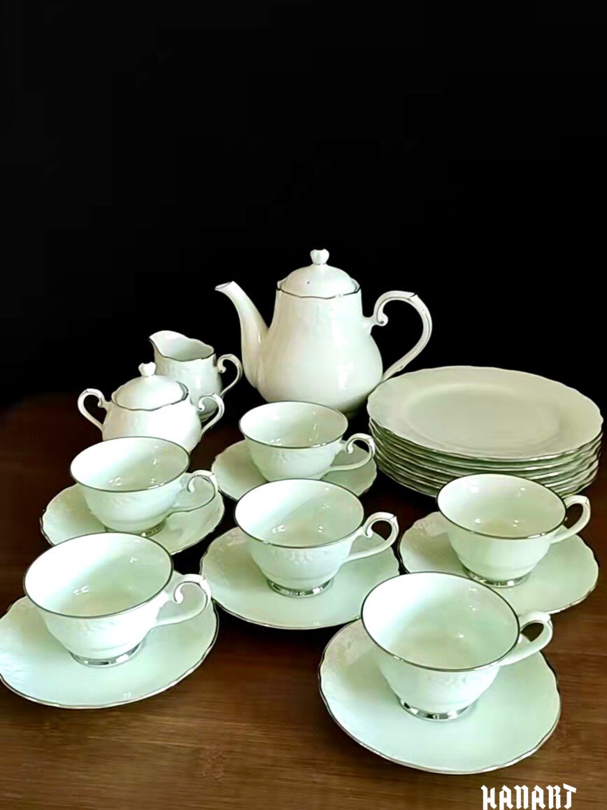 日本Noritake则武青瓷翡翠绿骨瓷咖啡杯红茶杯茶壶甜品盘茶具套装