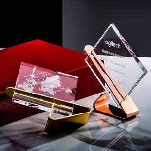 2021创意金属水晶奖杯运动会冠军荣誉优秀员工奖牌定制定做纪念杯